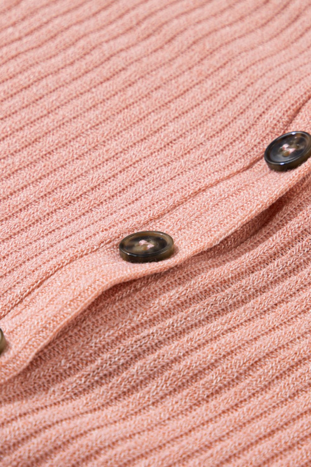 Ribbed Button Detail Top