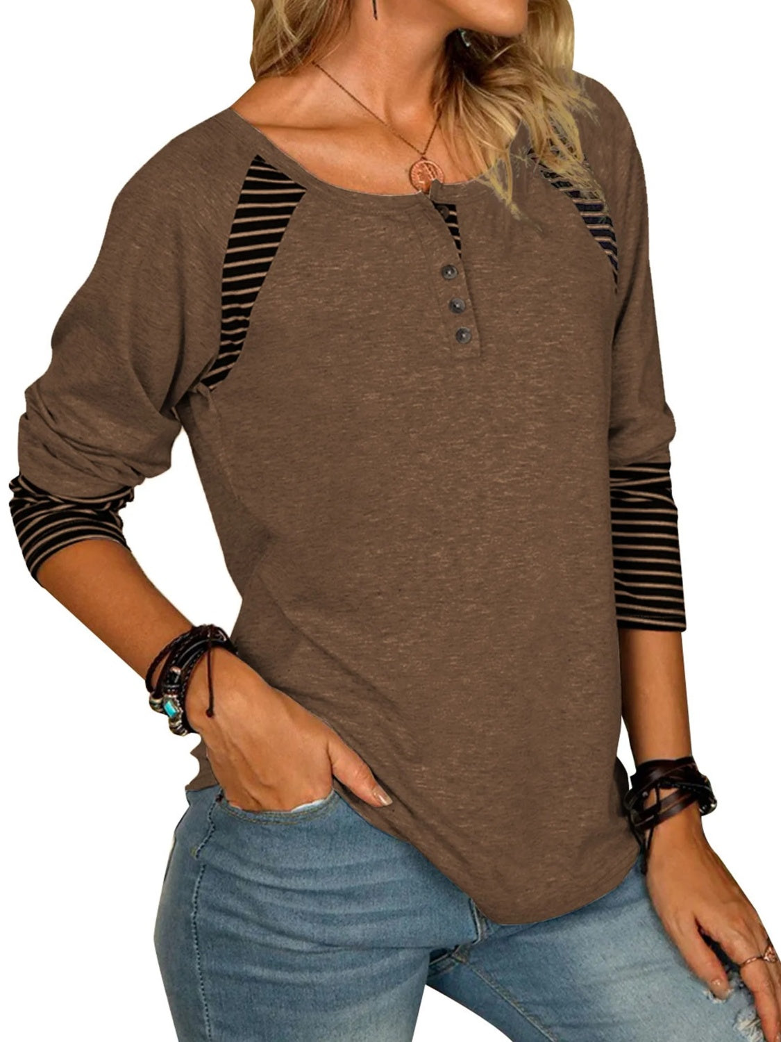 Megan Contrast Stripe Long Sleeve