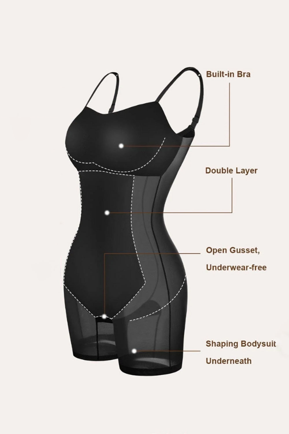 A Good Night Out Built-In Shapewear Square Neck Dress