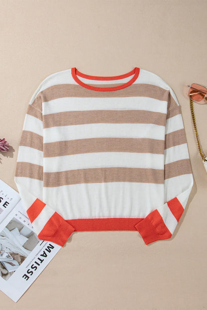 Samantha Neutral Stripes Knit Top