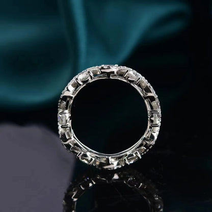 Moissanite Band 925 Sterling Silver Ring