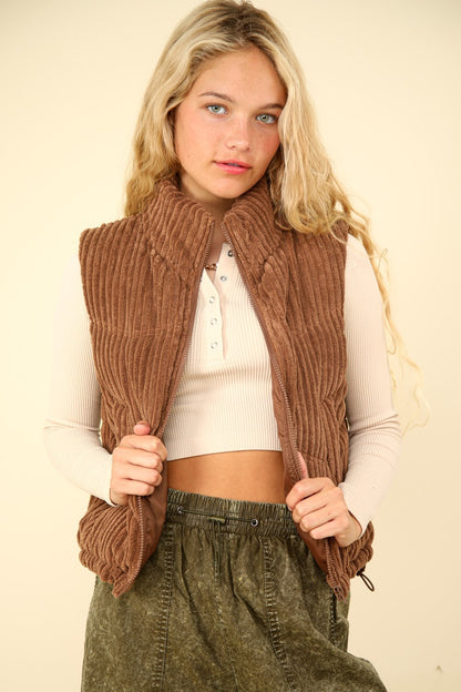 Kelly Anne Padded Corduroy Puffer Vest