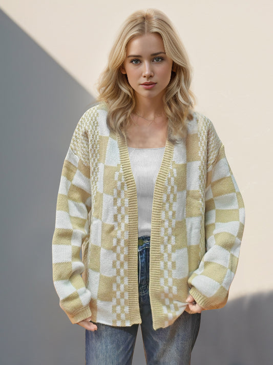 Megan Checkered Cardigan