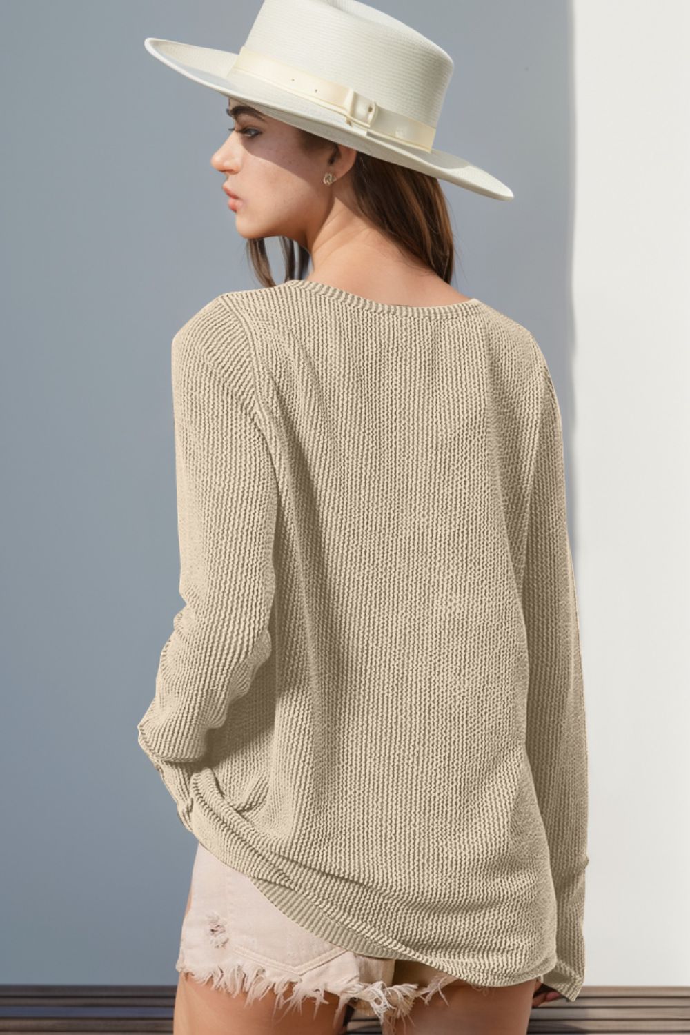 Cozy Casual Ribbed Button Top