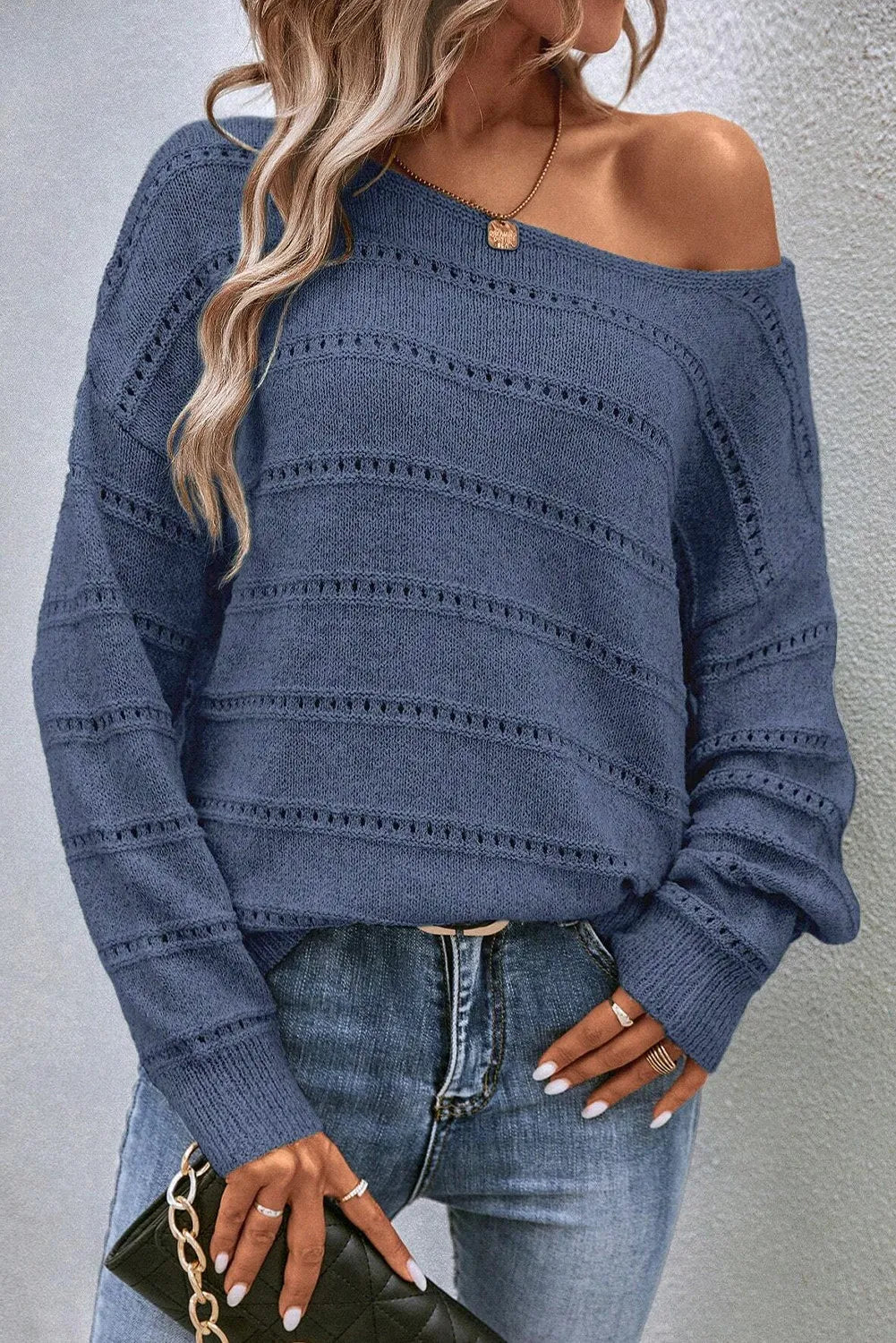 Little Trip Boat Neck Sweater