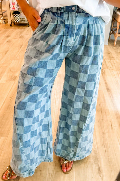 Checkered Wide Legs