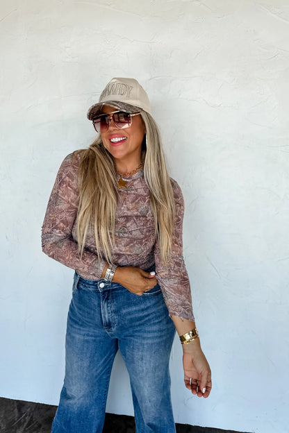 PREORDER: Camo Mesh Top