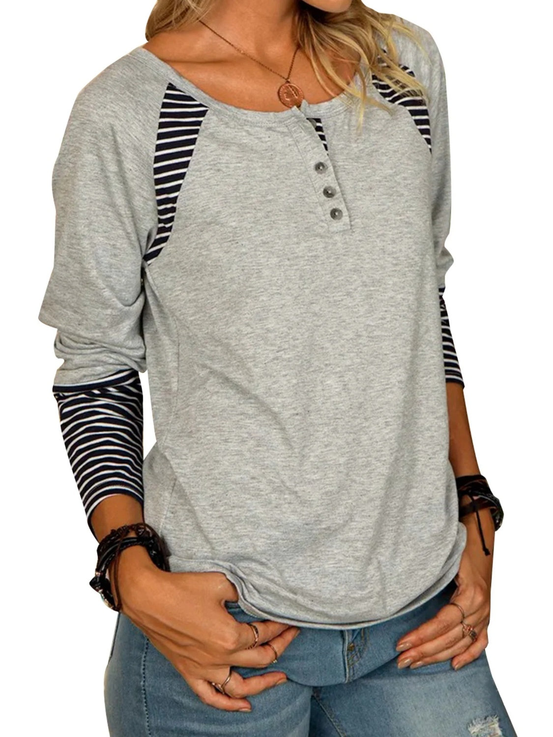 Megan Contrast Stripe Long Sleeve