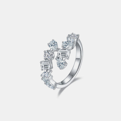 2.6 Carat Moissanite 925 Sterling Silver Bypass Ring/Band