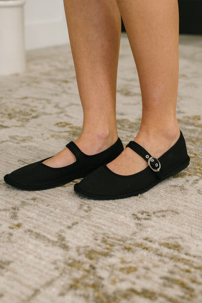 Fleta Buckle Flats in Black