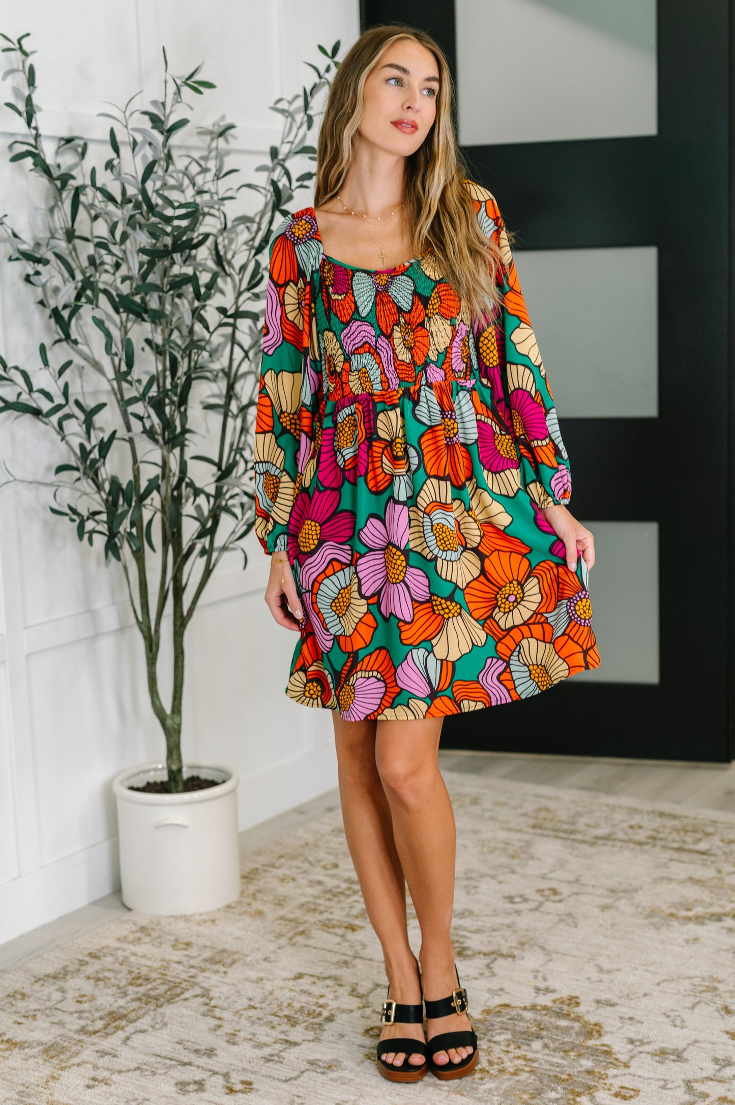 Floral Affairs Scoop Neck Dress