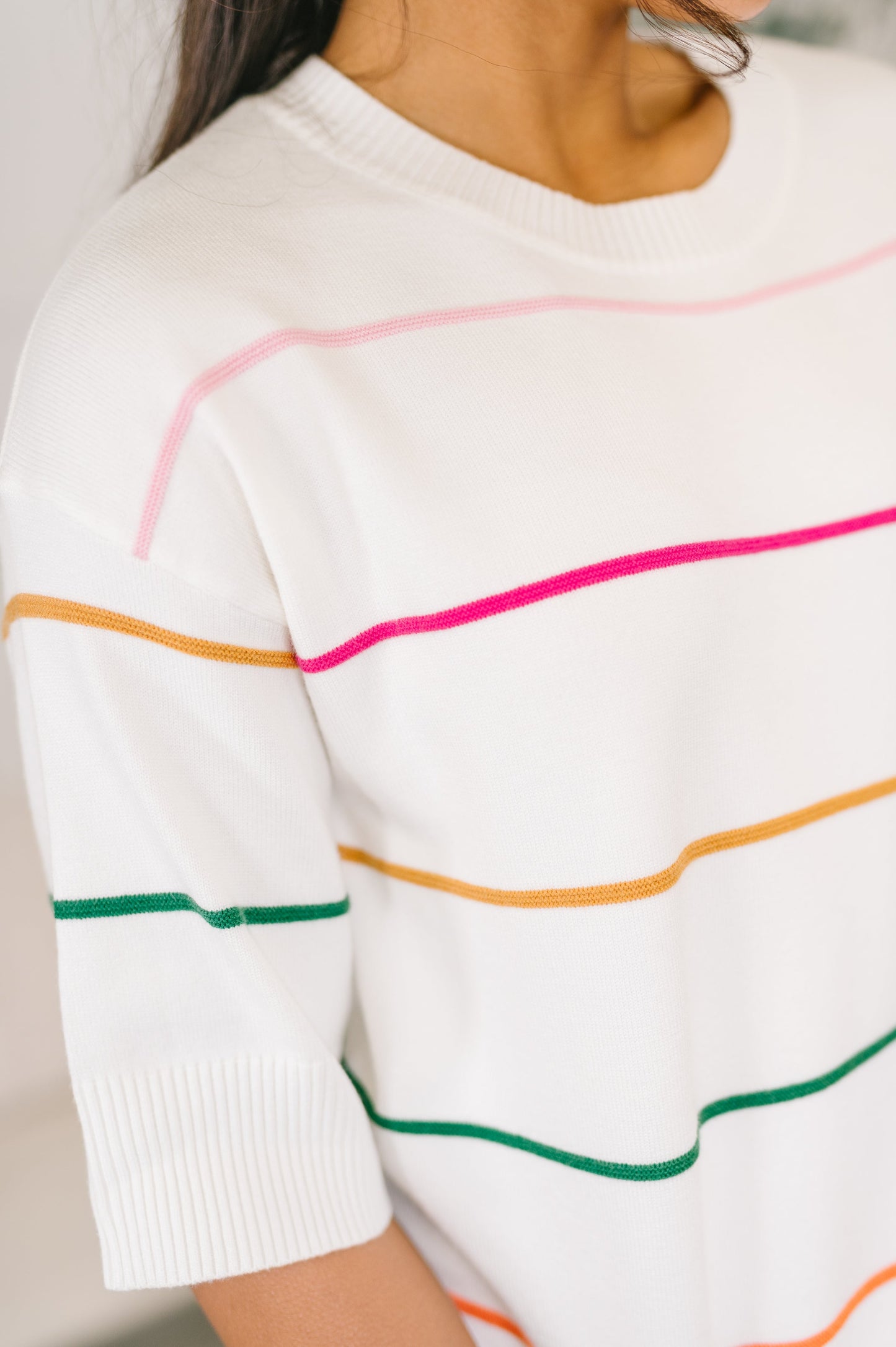 Normal Volume Striped Sweater