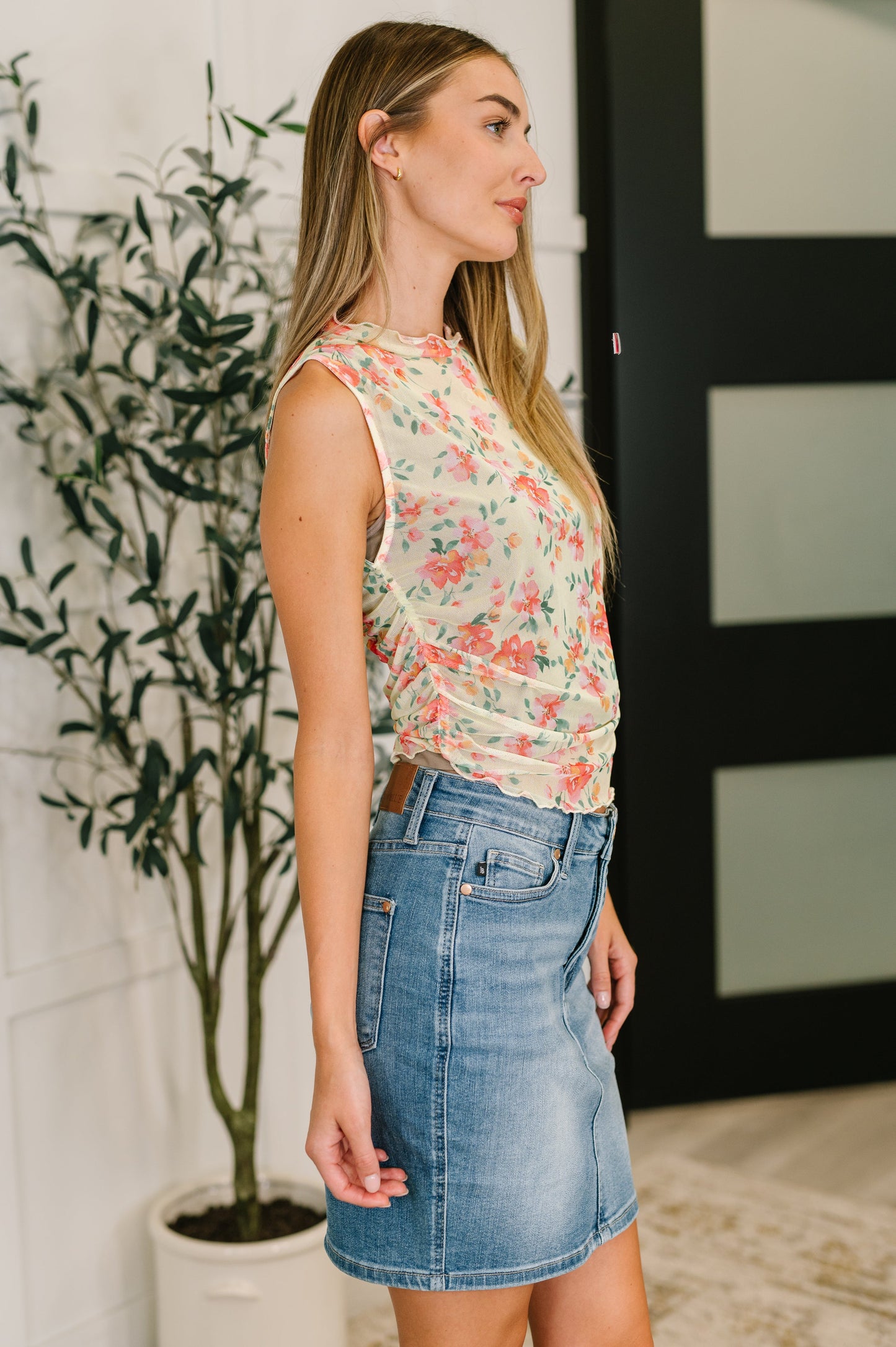 Snatched & Sassy Sheer Layering Top in Chartreuse