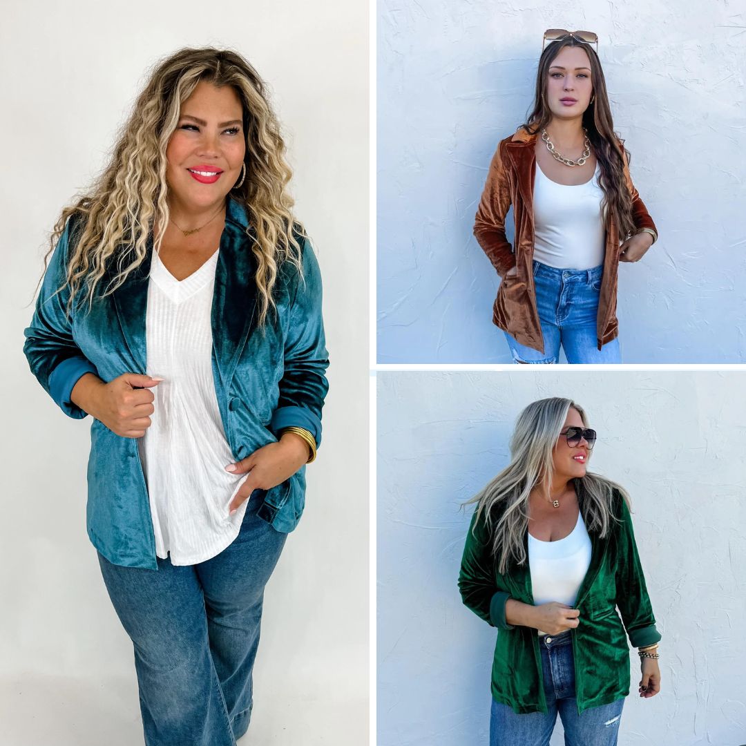 Blakeley: Velvet Blazer in Three Colors