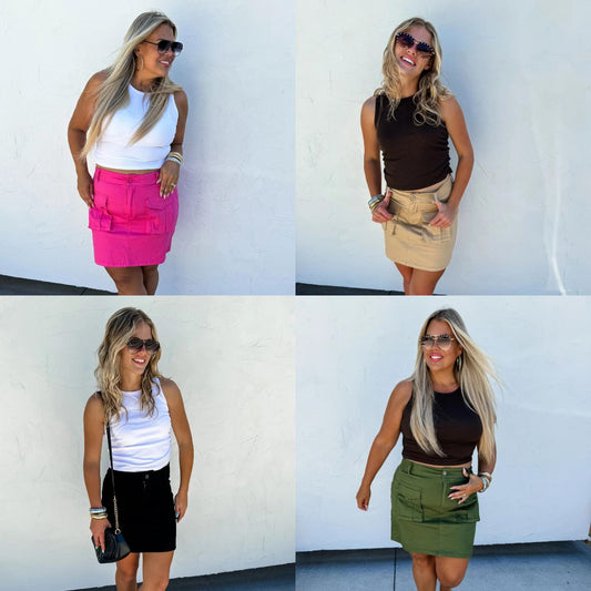 Blakeley: Carly Cargo Skirt in Assorted Colors