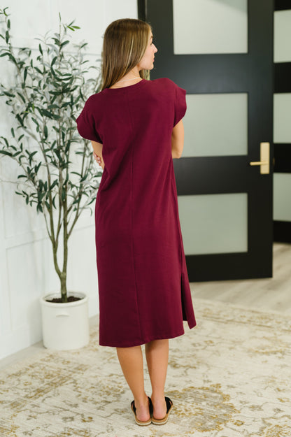 Sweet Like That Casual Dress in Cabernet