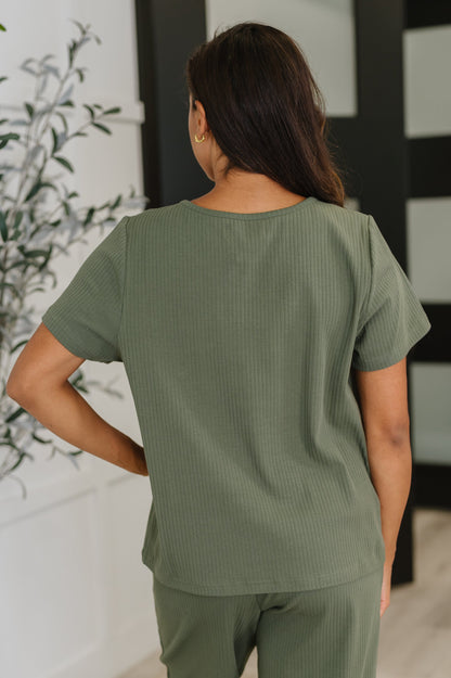 Thyme Boxy Tee in Dusty Pine