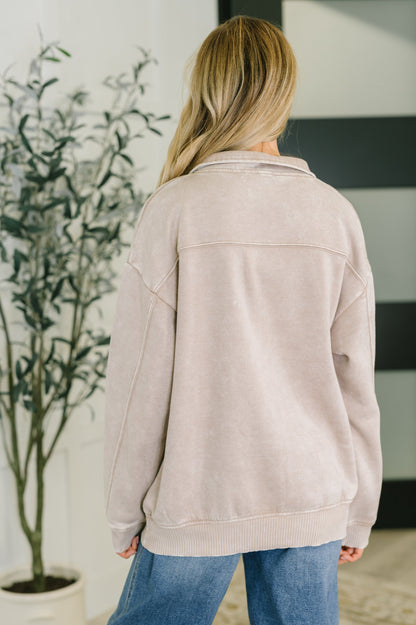 You Should Know Half Zip Pullover in Ash Mocha