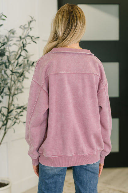 You Should Know Half Zip Pullover in Light Rose
