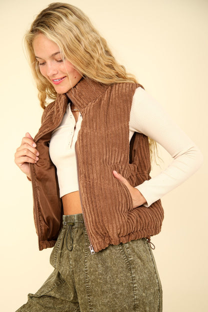 Kelly Anne Padded Corduroy Puffer Vest