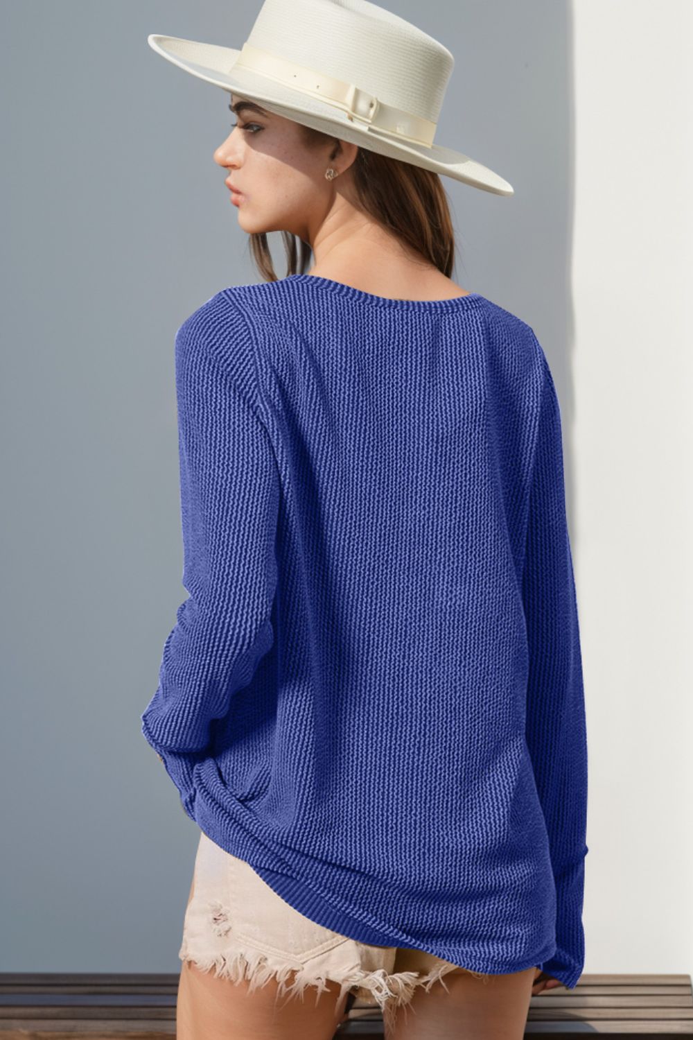 Cozy Casual Ribbed Button Top