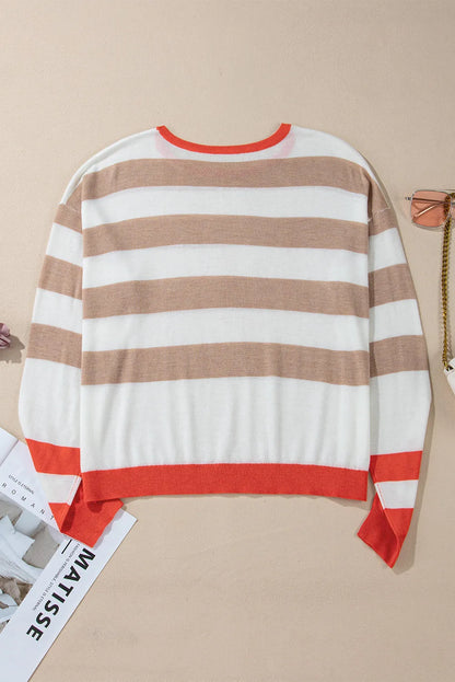 Samantha Neutral Stripes Knit Top