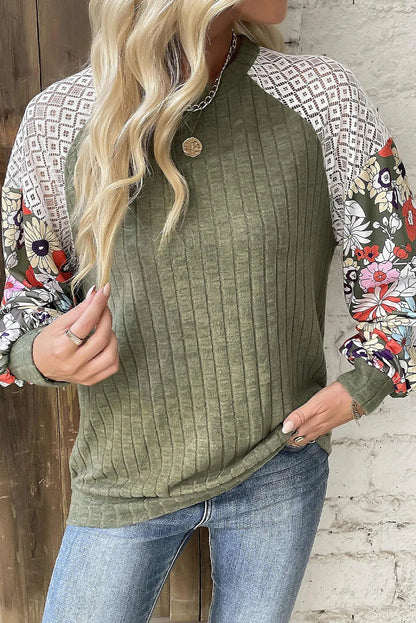 Patchwork Sleeve Blouse