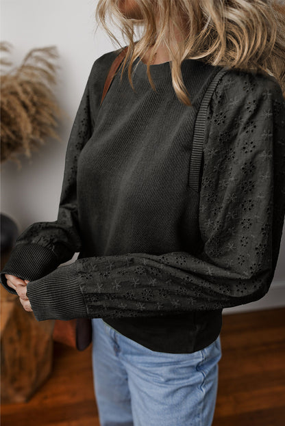 Eyelet Sleeve Knit Top