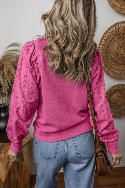 Eyelet Sleeve Knit Top