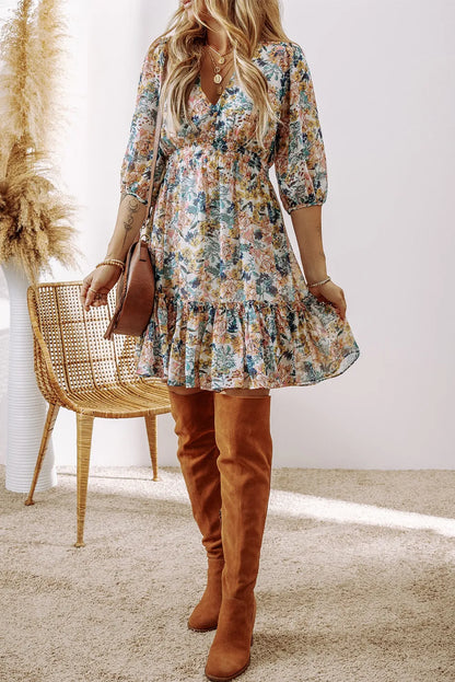 Head Over Heels Printed Fall Dress