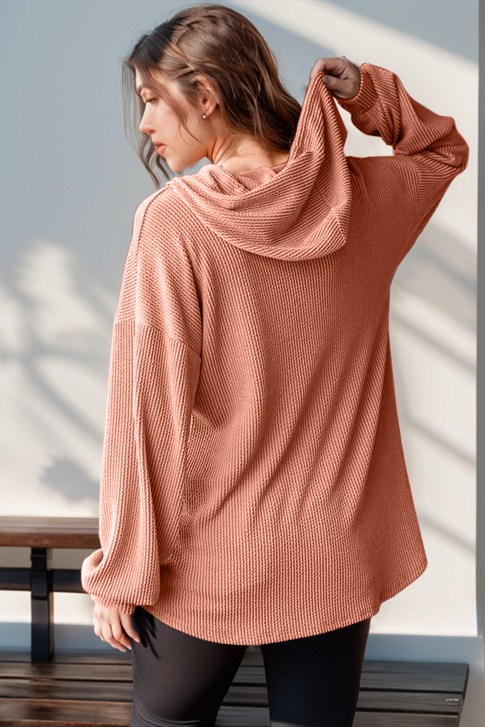 Susan Half Button Hooded Pullover