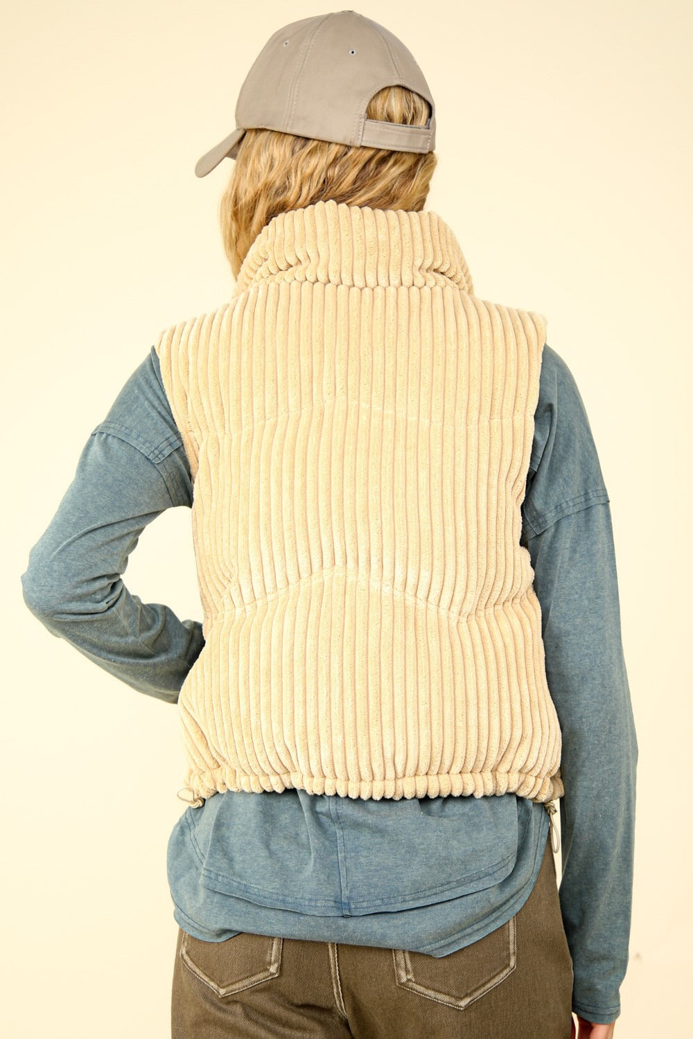 Kelly Anne Padded Corduroy Puffer Vest