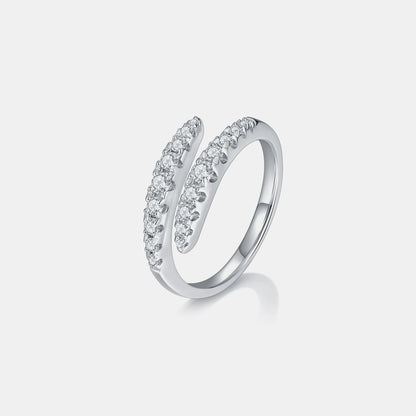 925 Sterling Silver Moissanite Bypass Band