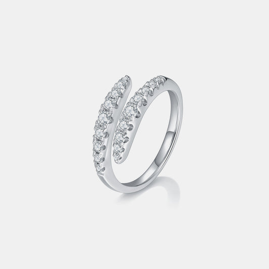 925 Sterling Silver Moissanite Bypass Band