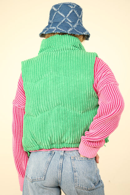 Kelly Anne Padded Corduroy Puffer Vest