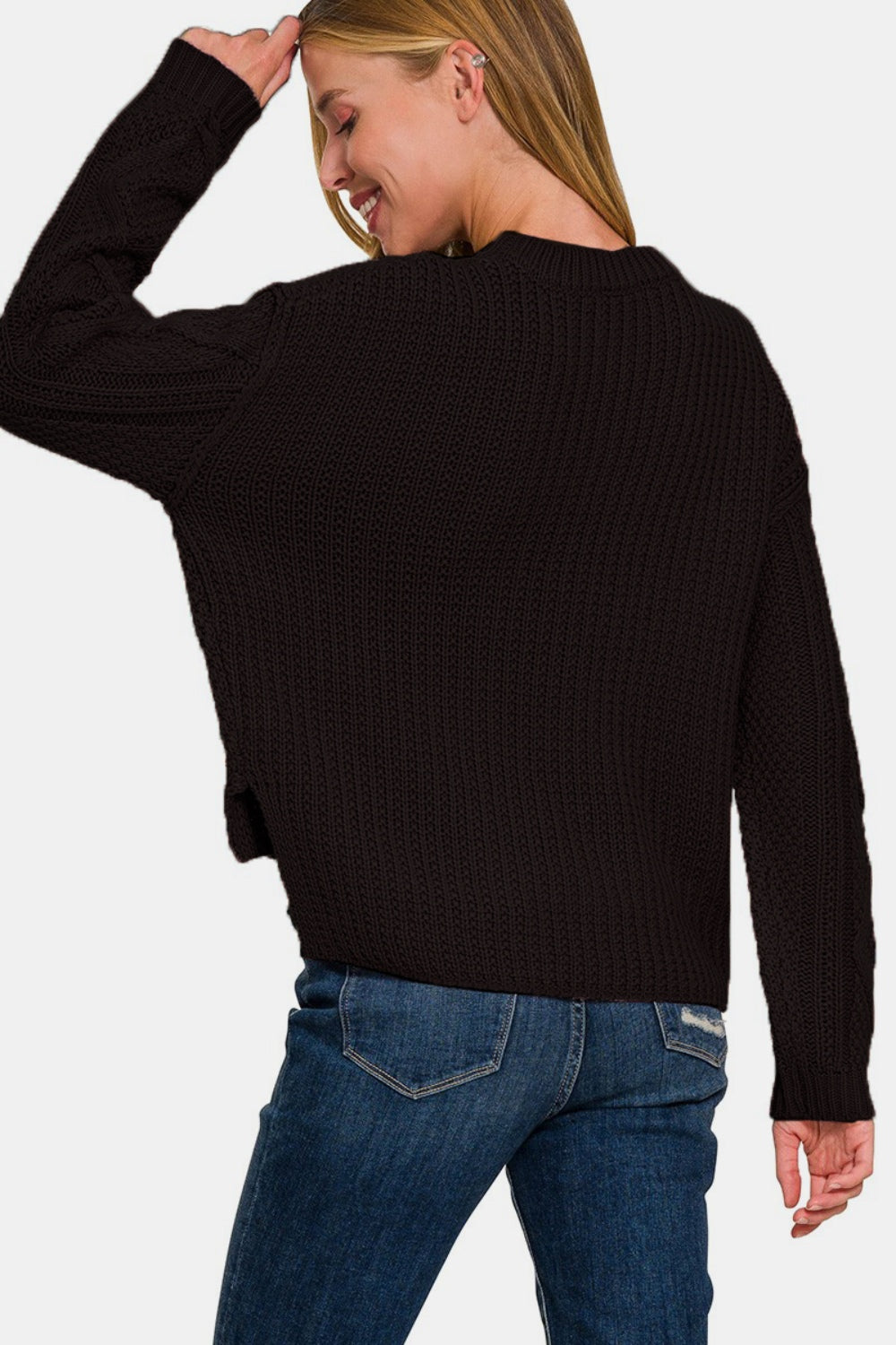 That Time Cable Sweater with Side Slits