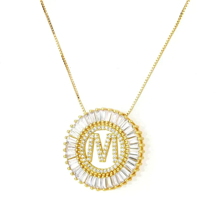 Radiant Initial Necklace (A, D, J, K)