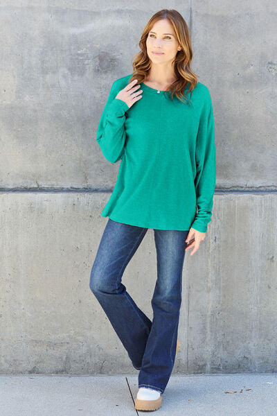 Exposed Seam Long Sleeve Top