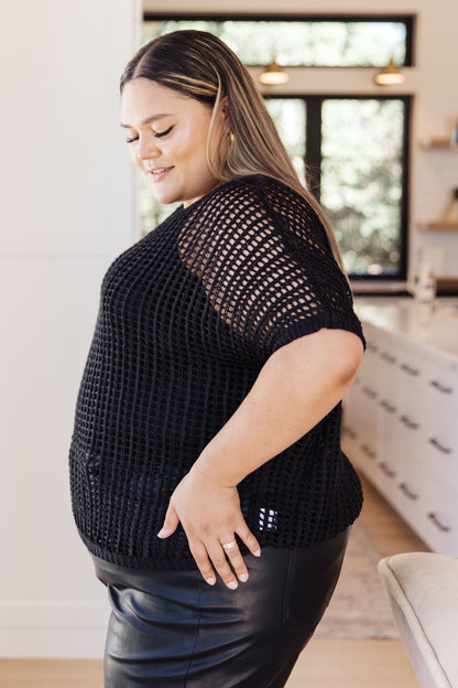 Coastal Dreams Fishnet Top in Black