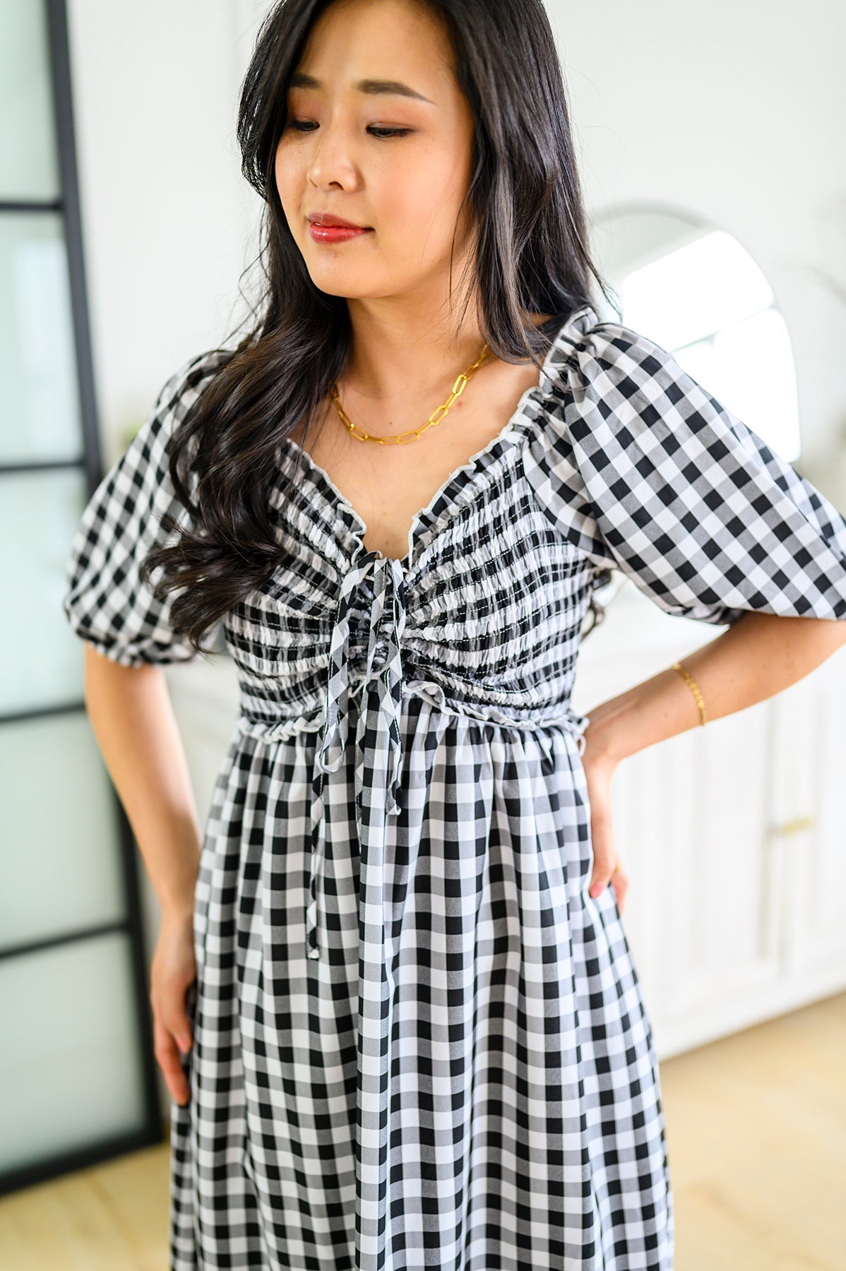 Greenville Gingham Midi Dress