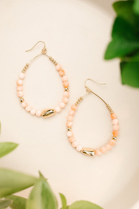 Steal The Show Earrings in Peach