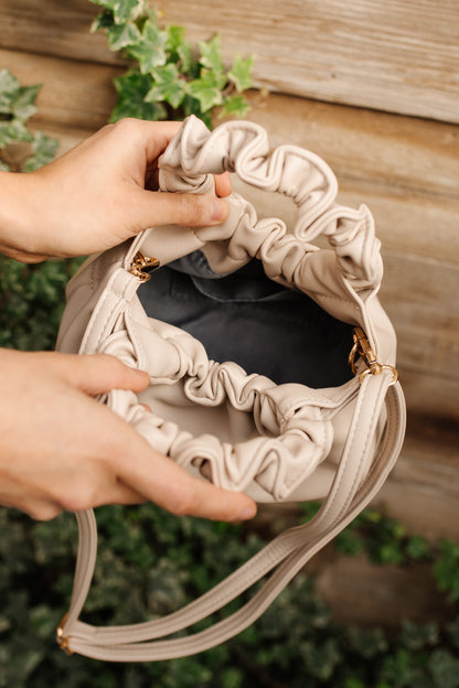 Serena Scrunchie Bag In Beige