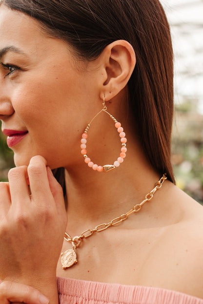 Steal The Show Earrings in Peach