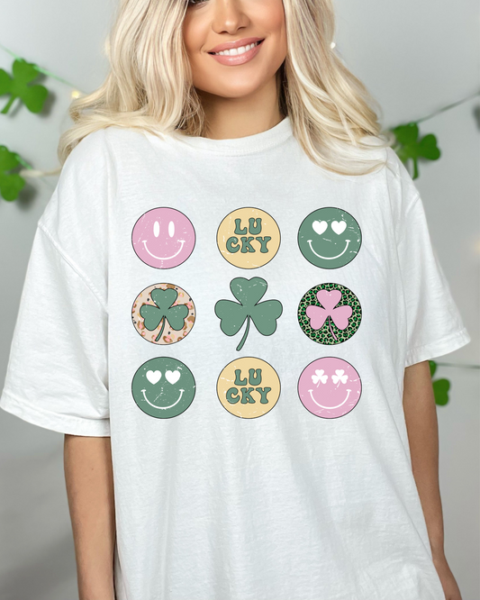 RETRO LUCKY SHAMROCK TEE (COMFORT COLORS)