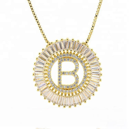 Radiant Initial Necklace (A, D, J, K)