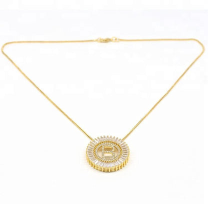 Radiant Initial Necklace (A, D, J, K)